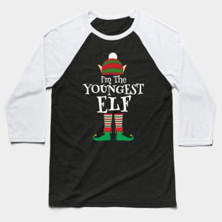 I'm The Youngest Elf Matching Family Christmas Pajama Shirt Baseball T-Shirt